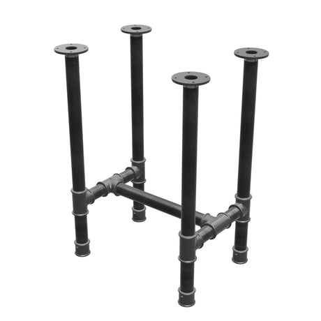 Piètement de table à manger, structure en H, fonte et acier Ø 42 mm, 56 × 41 cm, hauteur 74 cm