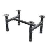 Piètement de table basse, structure en H, fonte et acier Ø 42 mm, 66 × 45 cm, hauteur 34 cm