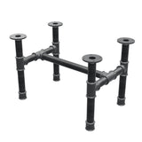 Piètement de table basse, structure en H, fonte et acier Ø 42 mm, 66 × 45 cm, hauteur 44 cm