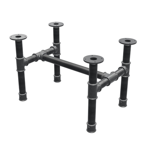 Piètement de table basse, structure en H, fonte et acier Ø 42 mm, 66 × 45 cm, hauteur 44 cm