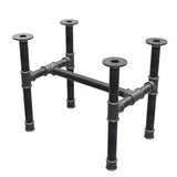 Piètement de table basse, structure en H, fonte et acier Ø 42 mm, 66 × 45 cm, hauteur 54 cm