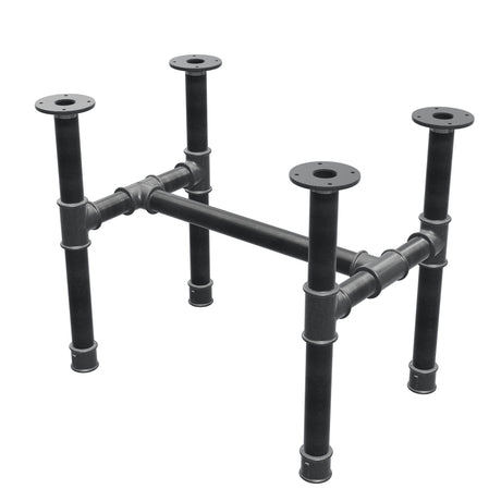 Piètement de table basse, structure en H, fonte et acier Ø 42 mm, 66 × 45 cm, hauteur 54 cm