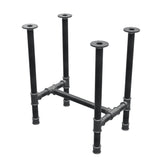 Piètement de table à manger, structure en H, fonte et acier Ø 42 mm, 66 × 45 cm, hauteur 74 cm