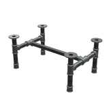 Piètement de table basse, structure en H, fonte et acier Ø 42 mm, 76 × 51 cm, hauteur 34 cm