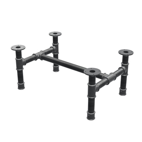 Piètement de table basse, structure en H, fonte et acier Ø 42 mm, 76 × 51 cm, hauteur 34 cm
