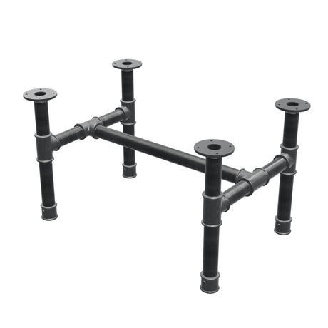 Piètement de table basse, structure en H, fonte et acier Ø 42 mm, 76 × 51 cm, hauteur 44 cm
