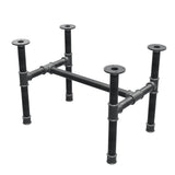 Piètement de table basse, structure en H, fonte et acier Ø 42 mm, 76 × 51 cm, hauteur 54 cm