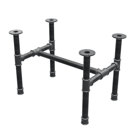 Piètement de table basse, structure en H, fonte et acier Ø 42 mm, 76 × 51 cm, hauteur 54 cm
