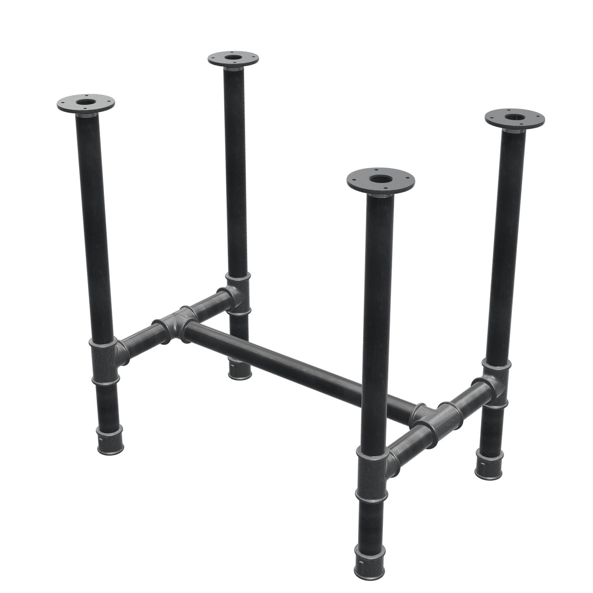Piètement de table à manger, structure en H, fonte et acier Ø 42 mm, 76 × 51 cm, hauteur 74 cm