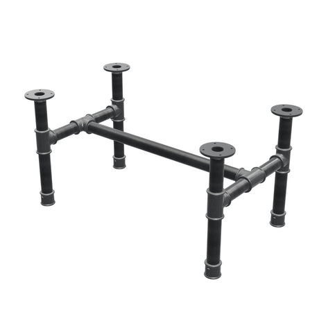 Piètement de table basse, structure en H, fonte et acier Ø 42 mm, 86 × 51 cm, hauteur 44 cm
