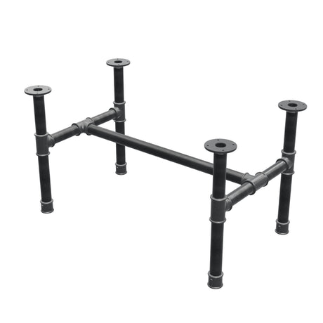 Piètement de table basse, structure en H, fonte et acier Ø 42 mm, 96 × 57 cm, hauteur 54 cm
