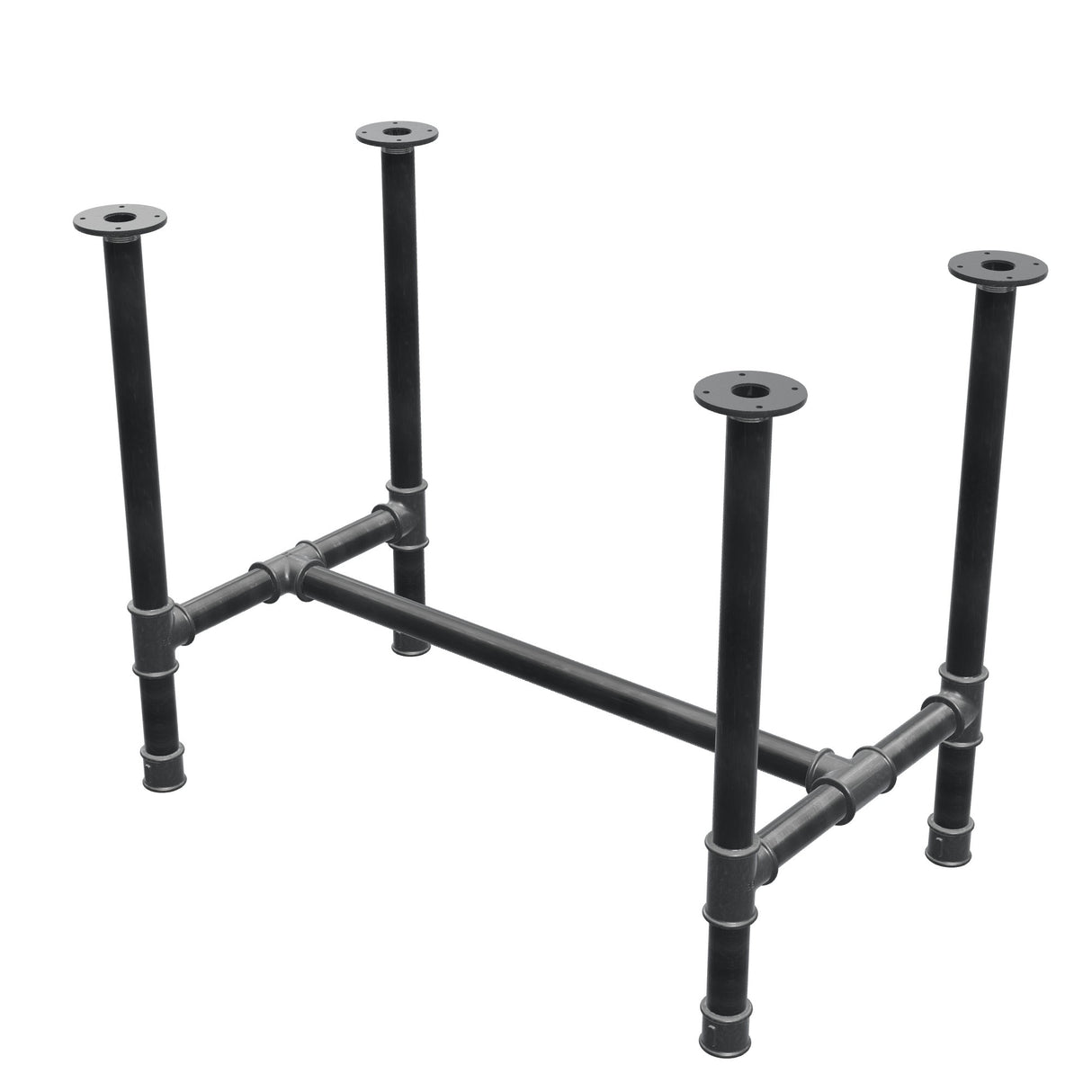 Piètement de table à manger, structure en H, fonte et acier Ø 42 mm, 96 × 57 cm, hauteur 74 cm