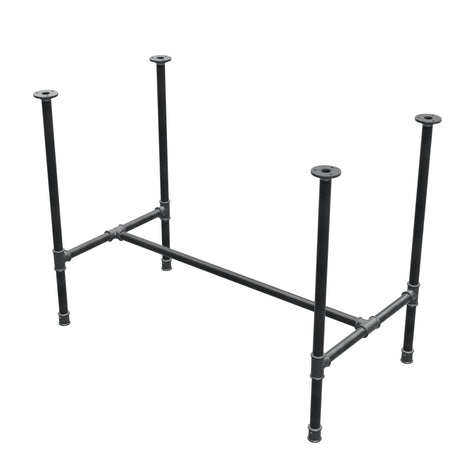 Piètement de table à manger, structure en H, fonte et acier Ø 27 mm, 101 × 55 cm, hauteur 74 cm