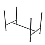 Piètement de table à manger, structure en H, fonte et acier Ø 27 mm, 111 × 65 cm, hauteur 74 cm