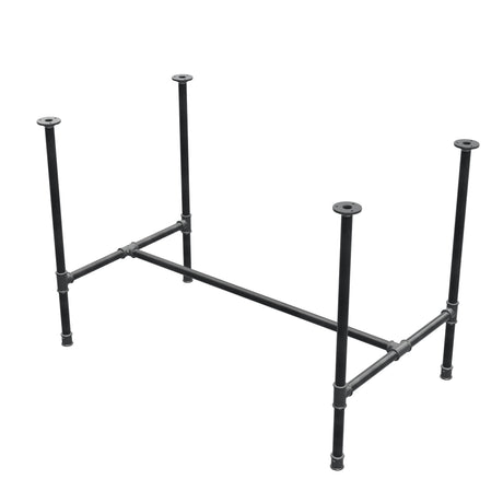 Piètement de table à manger, structure en H, fonte et acier Ø 27 mm, 111 × 65 cm, hauteur 74 cm