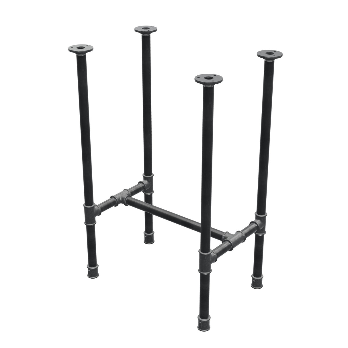 Piètement de table à manger, structure en H, fonte et acier Ø 27 mm, 51 × 35 cm, hauteur 74 cm