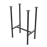 Piètement de table à manger, structure en H, fonte et acier Ø 27 mm, 51 × 35 cm, hauteur 74 cm
