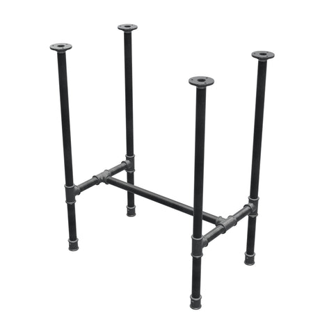 Piètement de table à manger, structure en H, fonte et acier Ø 27 mm, 61 × 39 cm, hauteur 74 cm