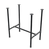 Piètement de table à manger, structure en H, fonte et acier Ø 27 mm, 71 × 45 cm, hauteur 74 cm
