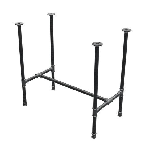Piètement de table à manger, structure en H, fonte et acier Ø 27 mm, 81 × 45 cm, hauteur 74 cm