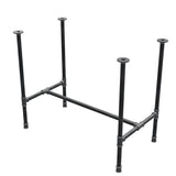 Piètement de table à manger, structure en H, fonte et acier Ø 27 mm, 91 × 51 cm, hauteur 74 cm