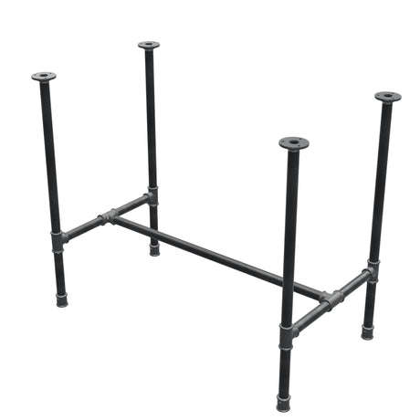 Piètement de table à manger, structure en H, fonte et acier Ø 27 mm, 91 × 51 cm, hauteur 74 cm