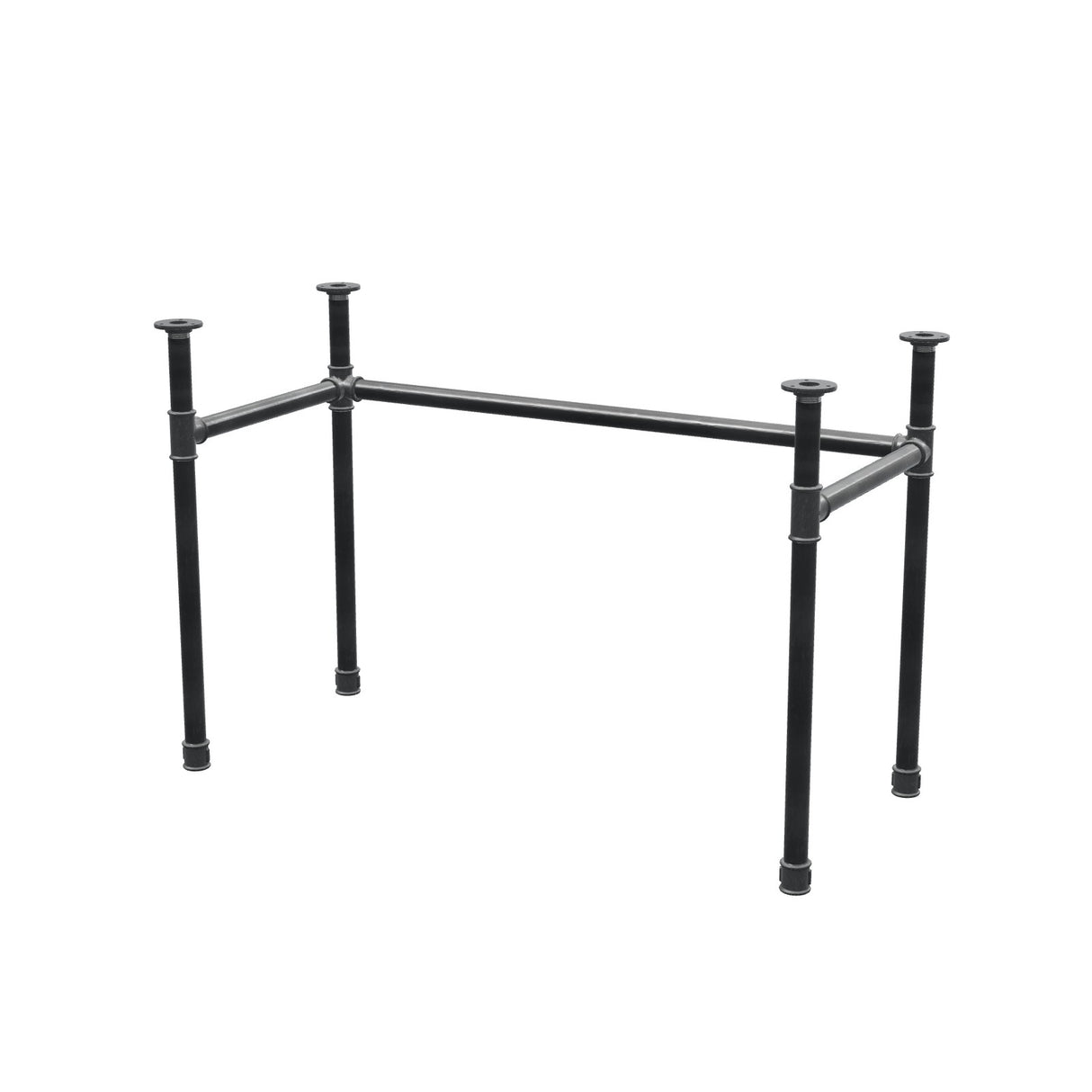 Piètement de bureau, châssis en U, fonte et acier Ø 34 mm, 112 × 52 cm, hauteur 72 cm