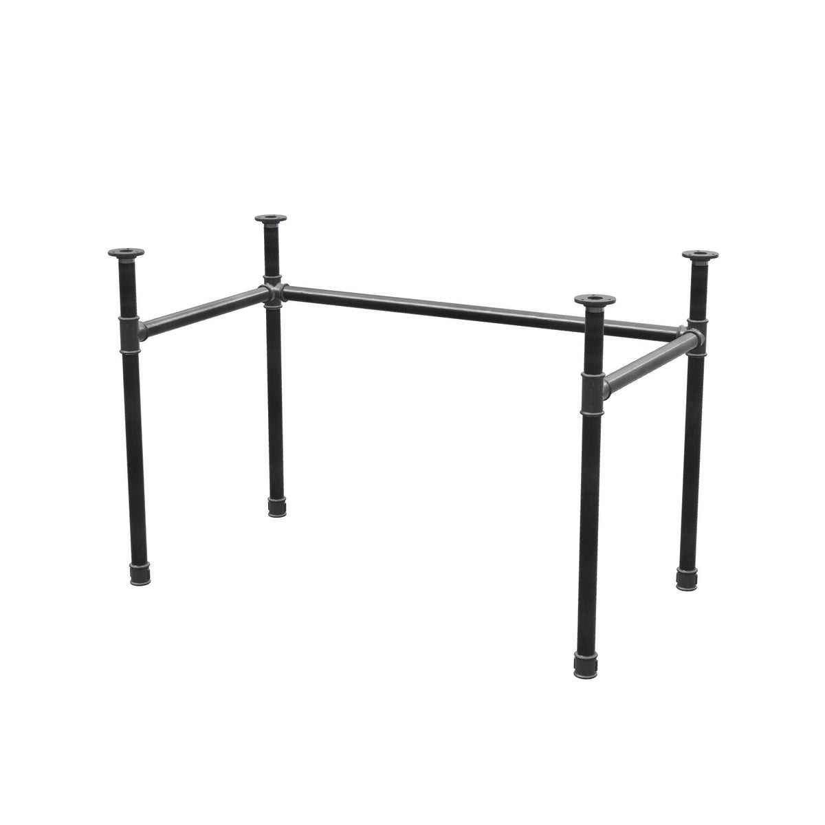 Piètement de bureau, châssis en U, fonte et acier Ø 34 mm, 112 × 62 cm, hauteur 72 cm