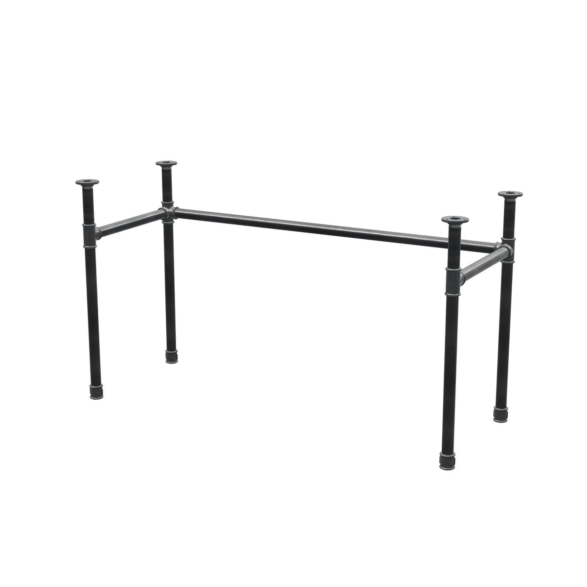 Piètement de bureau, châssis en U, fonte et acier Ø 34 mm, 132 × 52 cm, hauteur 72 cm