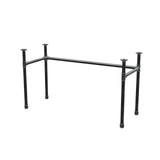 Piètement de bureau, châssis en U, fonte et acier Ø 34 mm, 132 × 52 cm, hauteur 72 cm