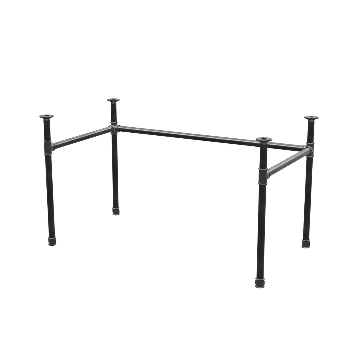 Piètement de bureau, châssis en U, fonte et acier Ø 34 mm, 132 × 72 cm, hauteur 72 cm