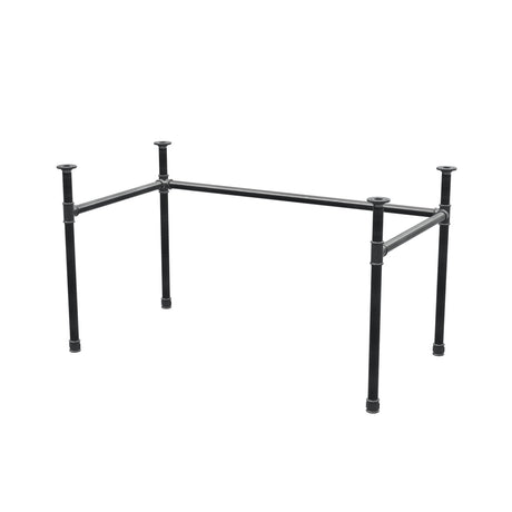 Piètement de bureau, châssis en U, fonte et acier Ø 34 mm, 132 × 72 cm, hauteur 72 cm