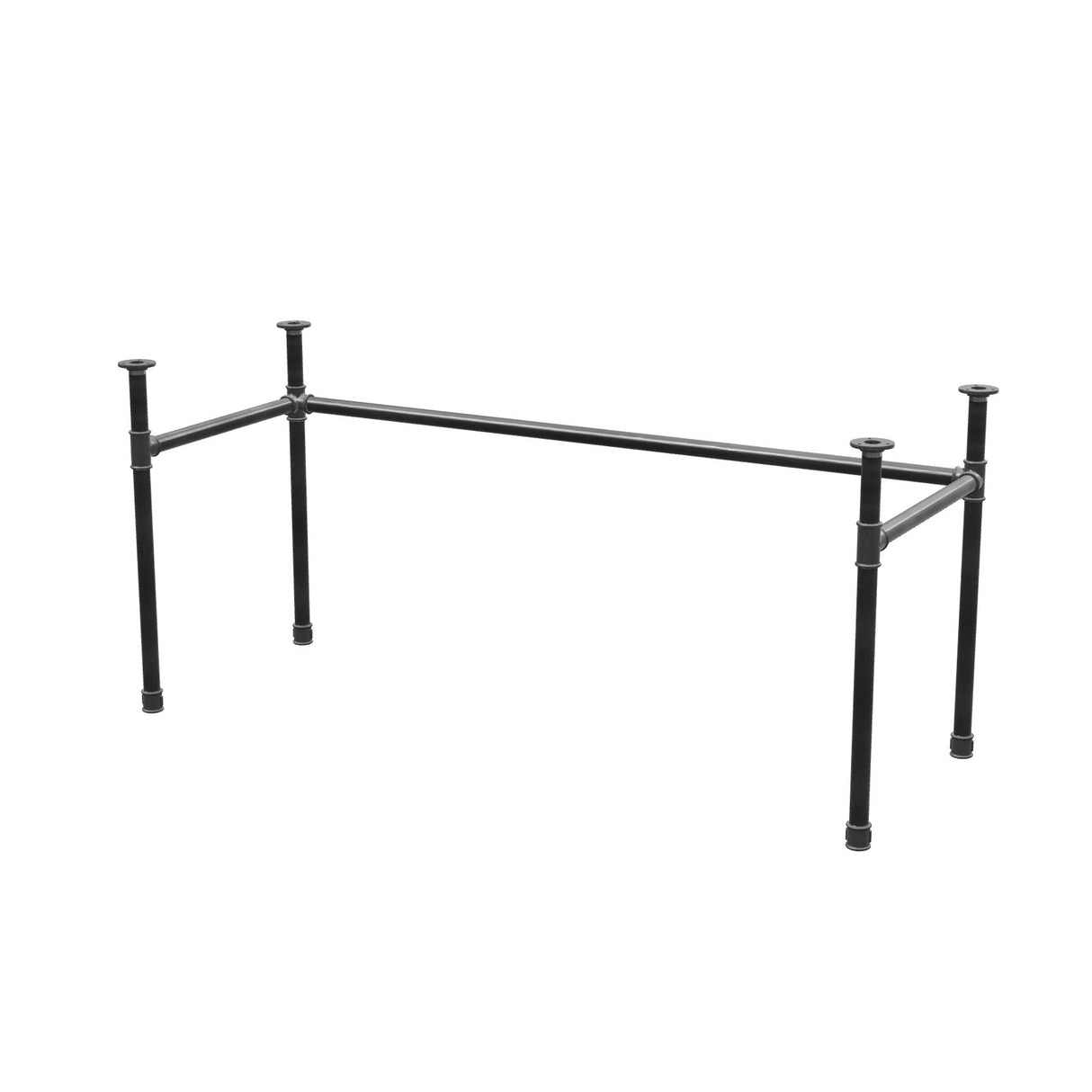 Piètement de bureau, châssis en U, fonte et acier Ø 34 mm, 162 × 62 cm, hauteur 72 cm