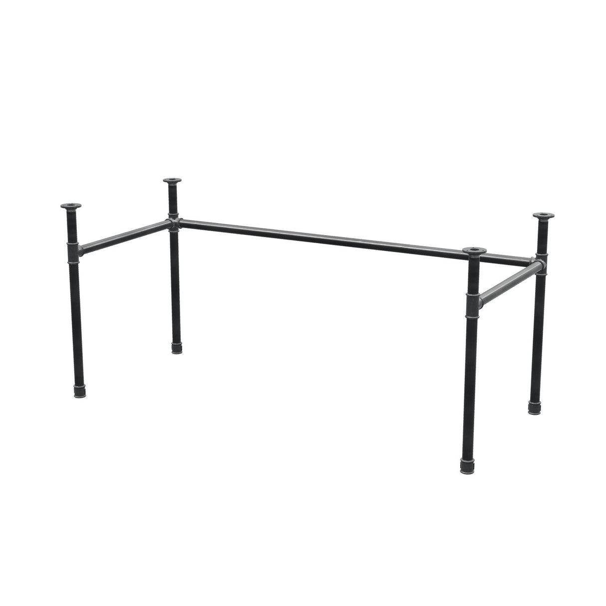 Piètement de bureau, châssis en U, fonte et acier Ø 34 mm, 162 × 72 cm, hauteur 72 cm
