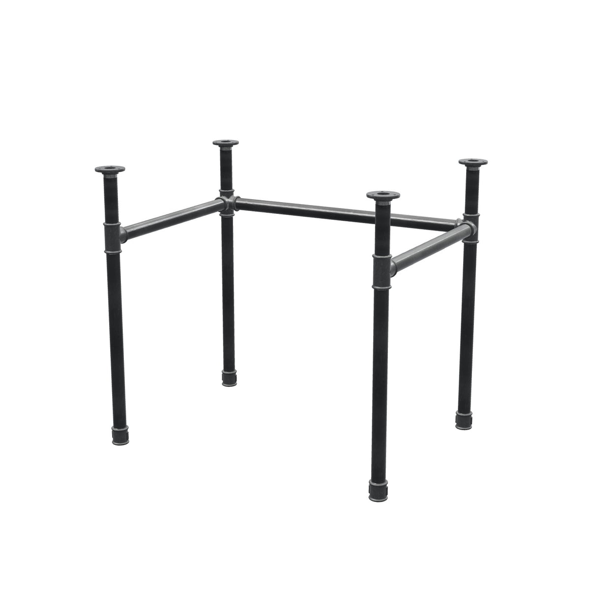 Piètement de bureau, châssis en U, fonte et acier Ø 34 mm, 82 × 62 cm, hauteur 72 cm