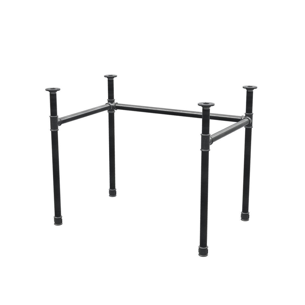 Piètement de bureau, châssis en U, fonte et acier Ø 34 mm, 92 × 62 cm, hauteur 72 cm