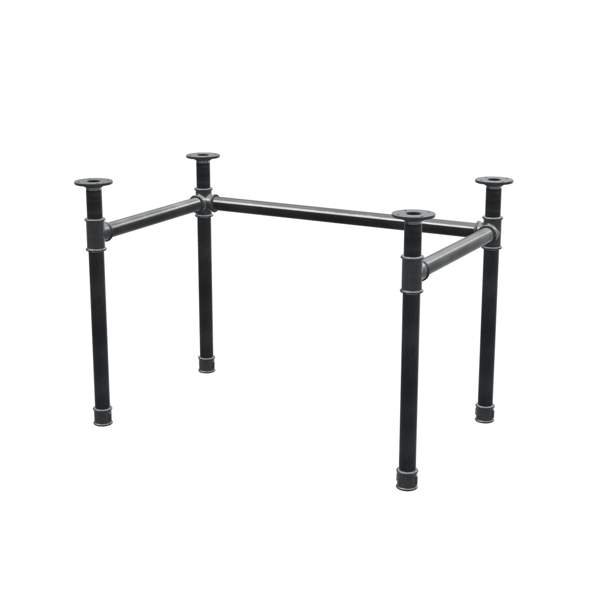 Piètement de bureau, châssis en U, fonte et acier Ø 42 mm, 106 × 66 cm, hauteur 70 cm