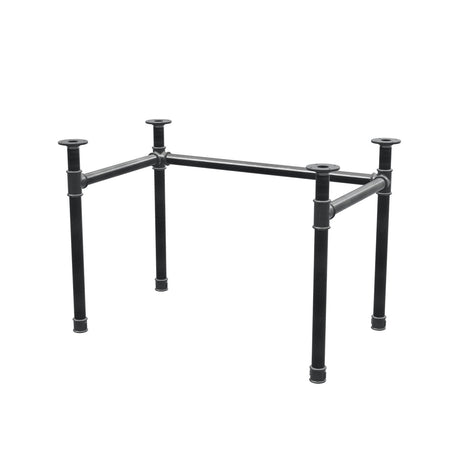 Piètement de bureau, châssis en U, fonte et acier Ø 42 mm, 106 × 66 cm, hauteur 70 cm