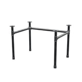 Piètement de bureau, châssis en U, fonte et acier Ø 42 mm, 106 × 76 cm, hauteur 70 cm