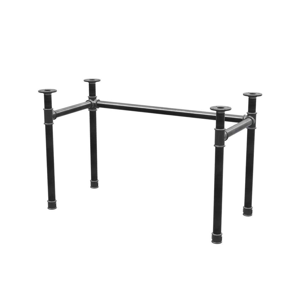 Piètement de bureau, châssis en U, fonte et acier Ø 42 mm, 116 × 56 cm, hauteur 70 cm