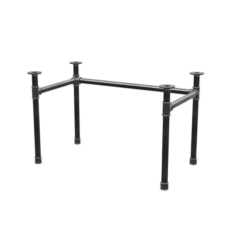 Piètement de bureau, châssis en U, fonte et acier Ø 42 mm, 116 × 66 cm, hauteur 70 cm