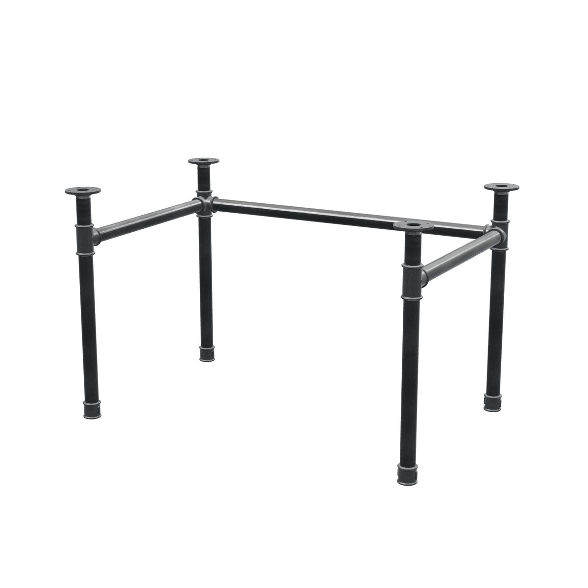 Piètement de bureau, châssis en U, fonte et acier Ø 42 mm, 116 × 76 cm, hauteur 70 cm