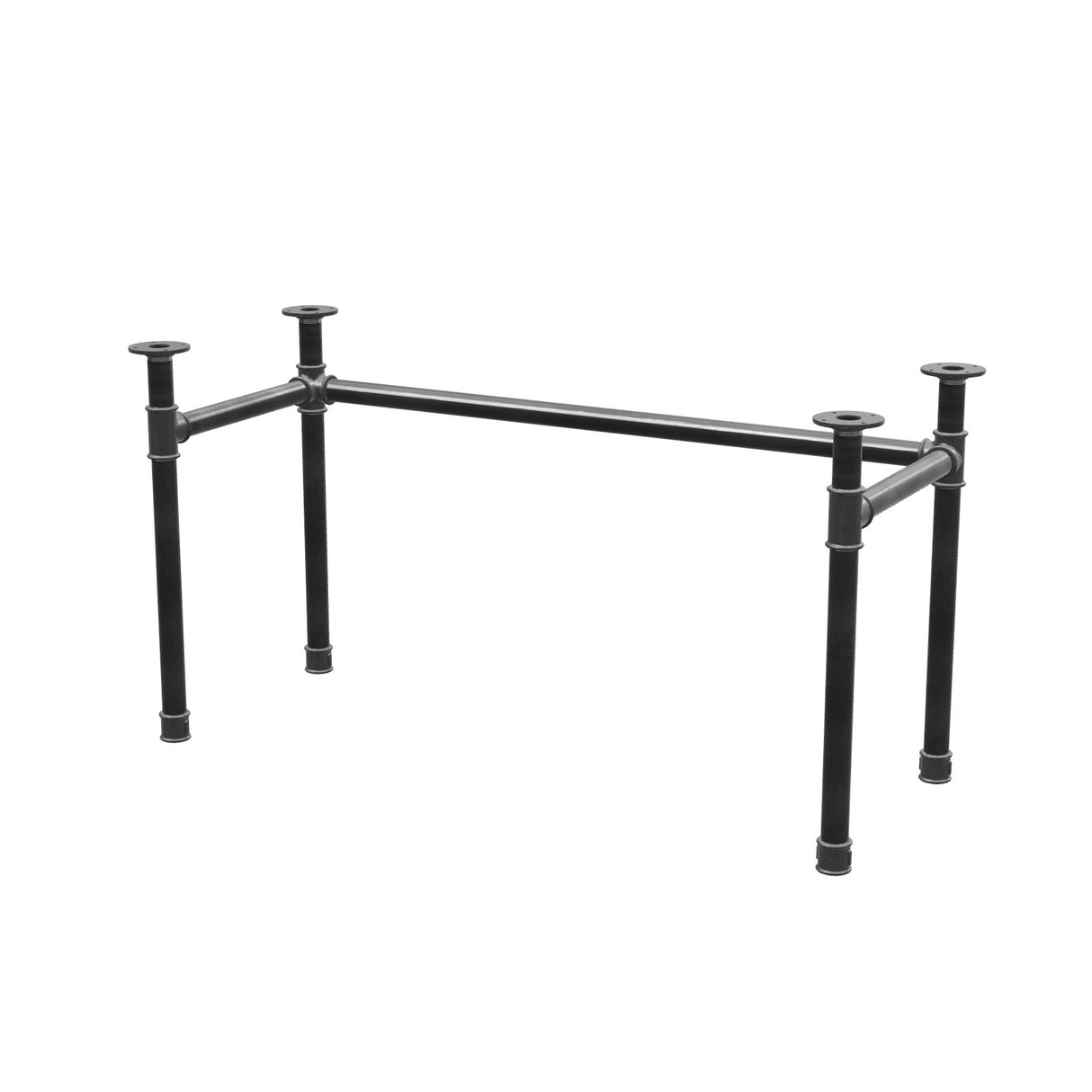 Piètement de bureau, châssis en U, fonte et acier Ø 42 mm, 136 × 56 cm, hauteur 70 cm