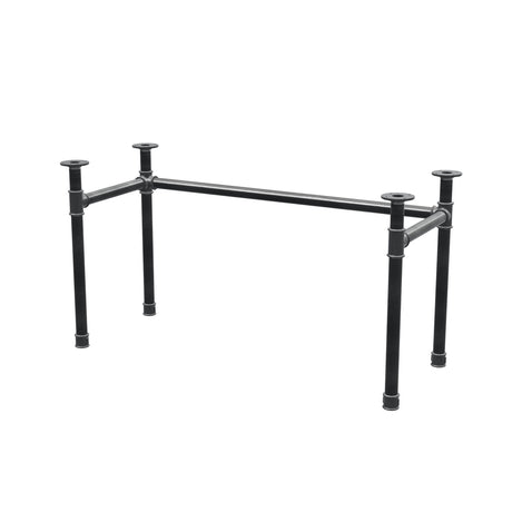 Piètement de bureau, châssis en U, fonte et acier Ø 42 mm, 136 × 56 cm, hauteur 70 cm