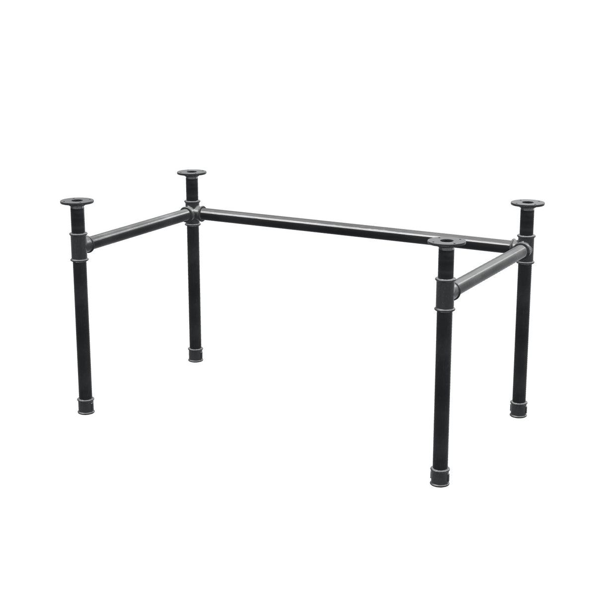 Piètement de bureau, châssis en U, fonte et acier Ø 42 mm, 136 × 76 cm, hauteur 70 cm