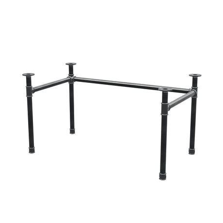 Piètement de bureau, châssis en U, fonte et acier Ø 42 mm, 136 × 76 cm, hauteur 70 cm