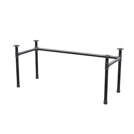 Piètement de bureau, châssis en U, fonte et acier Ø 42 mm, 166 × 66 cm, hauteur 70 cm