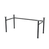 Piètement de bureau, châssis en U, fonte et acier Ø 42 mm, 166 × 76 cm, hauteur 70 cm