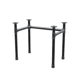 Piètement de bureau, châssis en U, fonte et acier Ø 42 mm, 86 × 56 cm, hauteur 70 cm