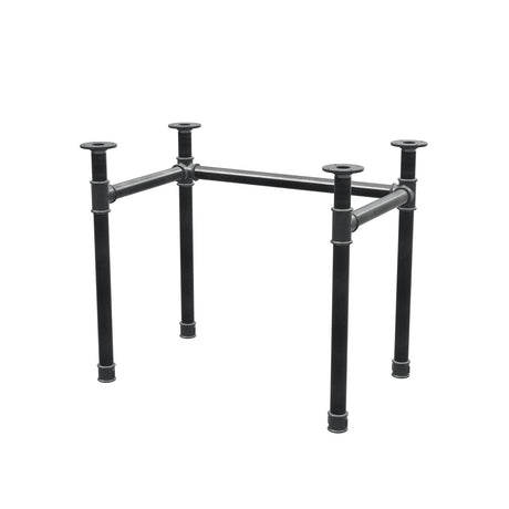 Piètement de bureau, châssis en U, fonte et acier Ø 42 mm, 86 × 56 cm, hauteur 70 cm